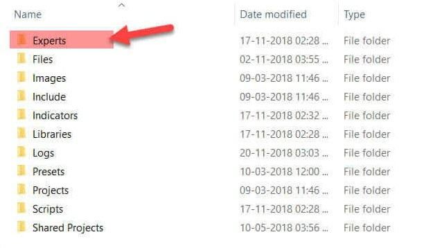 experts folder mt4