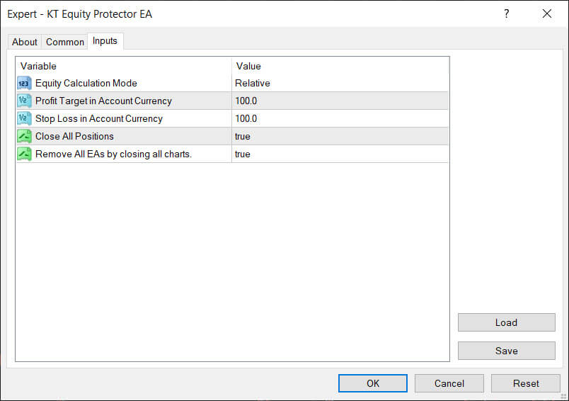 kt equity protector ea inputs