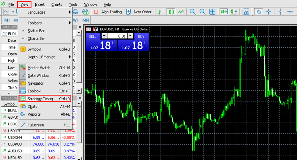 strategy tester mt5