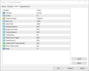 kt trade manager ea inputs