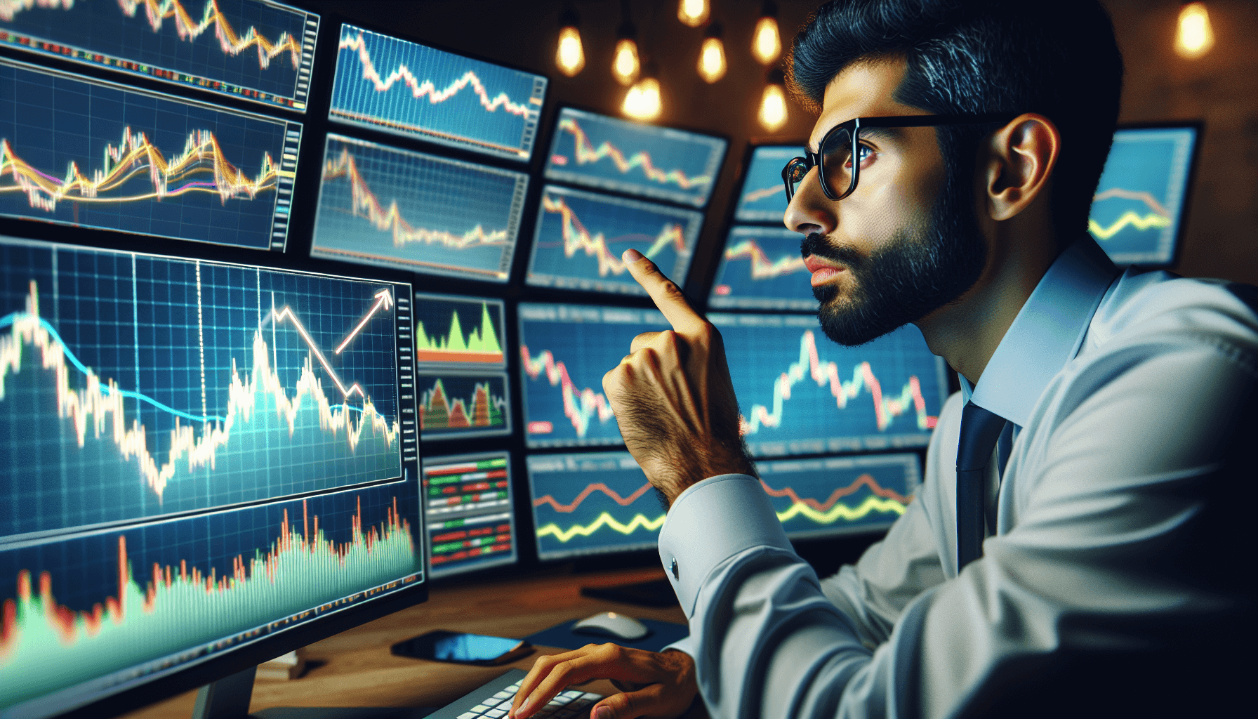 Illustration of a trader using the auto trendline indicator