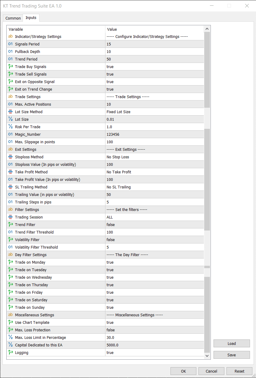kt trend trading suite ea input settings kt trend trading suite ea input settings