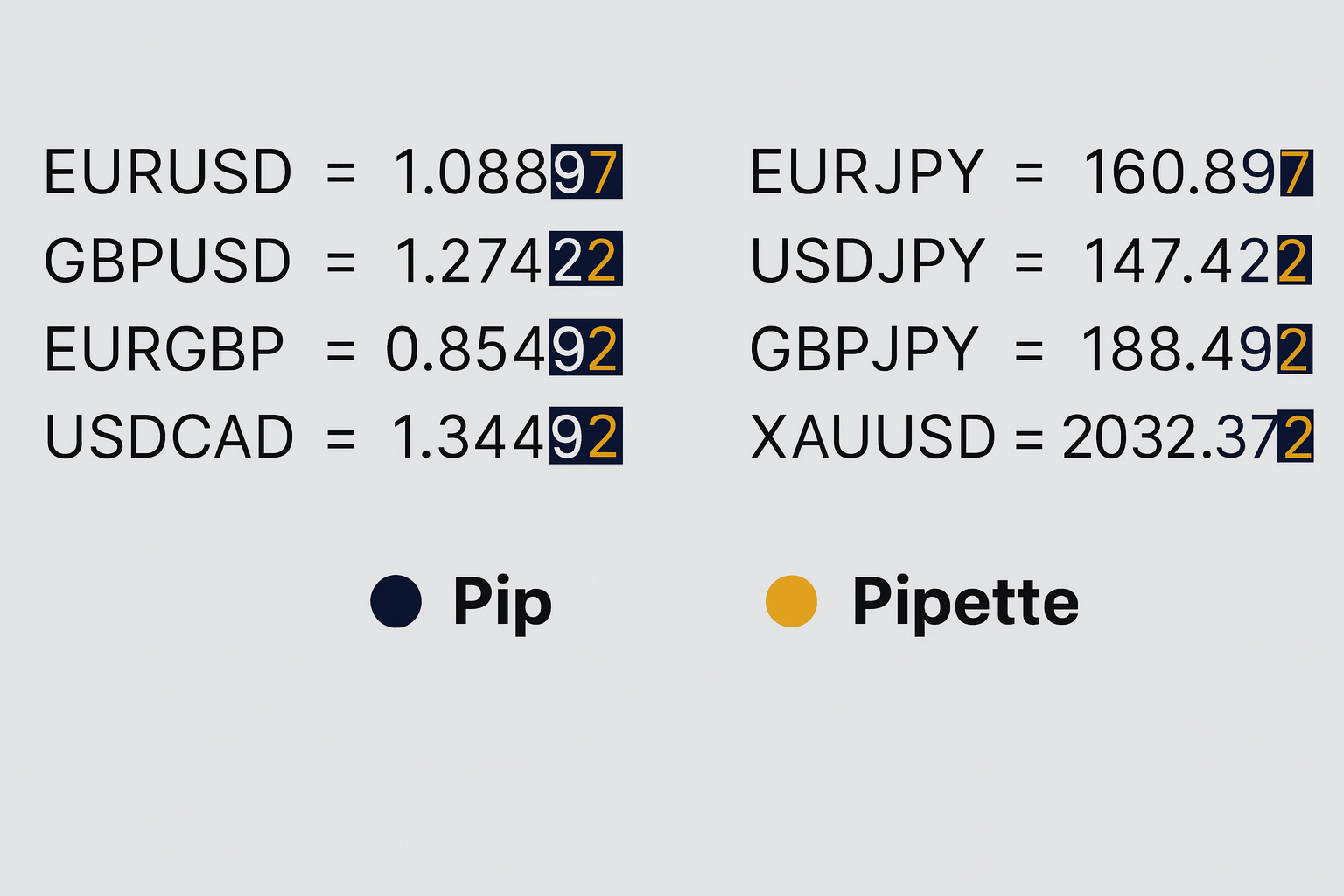 xauusd pips calculation