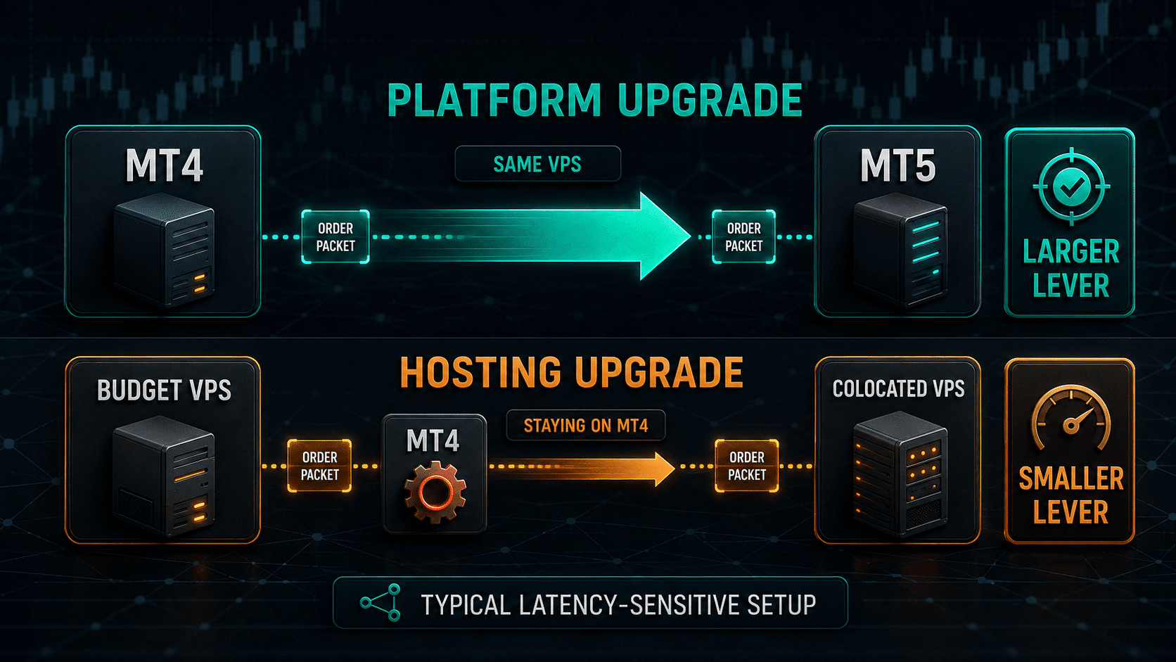 mt4 vs mt5 execution speed on vps MT4 versus MT5 execution speed compared to VPS hosting upgrades for scalping EAs