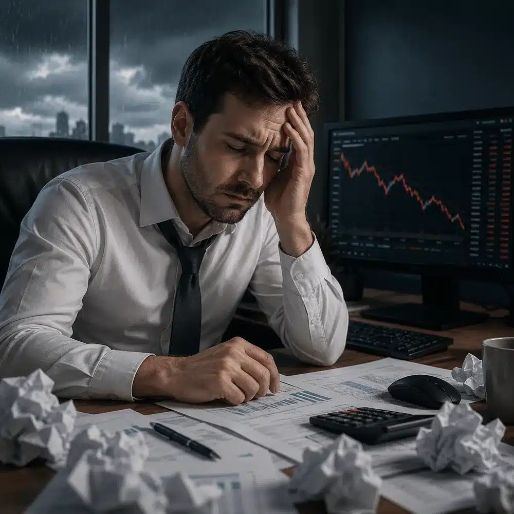 A cluttered, unclear trading chart leading to a losing trade before using Keenbase tools.